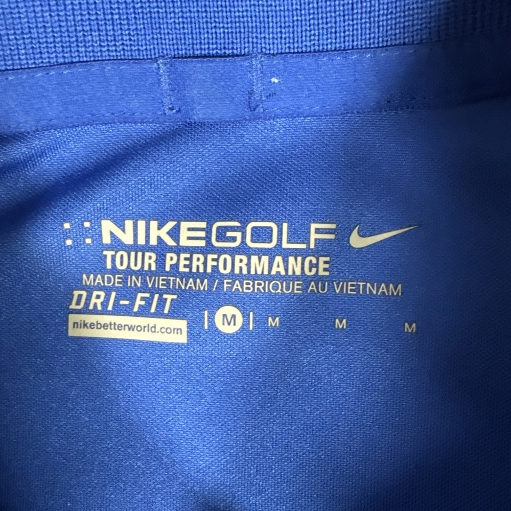 Nike Golf Polo Dri Fit Tour Performance Blue Short Sleeve Athletic Mens M - Picture 2 of 11